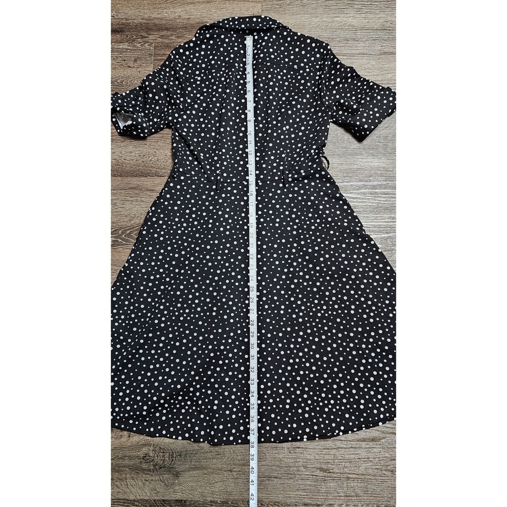 Shelby & Palmer Button Front Short Sleeve Polka-dot Belted Dress Size 6 - Picture 8 of 11